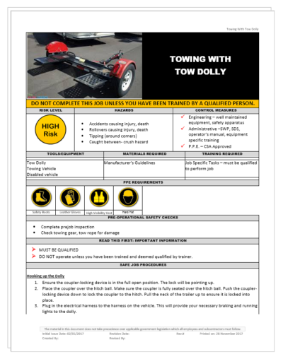 Towing with tow dolly